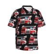 thumbnail image 1 of Lsque Fire and Rescue Truck pattern Hawaiian Shirt for Men, Unisex Summer Beach Casual Short Sleeve Button Down Shirts-Medium, 1 of 9