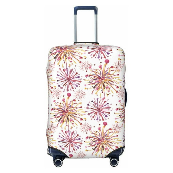 Lsque Fireworks Printed Luggage Cover, Travel Luggage Protector,Scratch and Dirt Resistant, Fits 18-32 Inch Luggage - Large