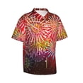 thumbnail image 1 of Lsque Fireworks pattern Hawaiian Shirt for Men, Unisex Summer Beach Casual Short Sleeve Button Down Shirts-X-Large, 1 of 9