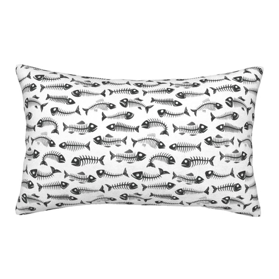 Lsque Fish Bones Pattern Pillow Case – Soft & Cozy Throw Pillow Cover, Hypoallergenic Cushion Case for Sleeping Women with Envelope Closure-20"x30"