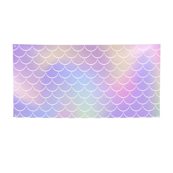 Lsque Fish Scale1 Pattern Party Banner, Festive Banner , Holiday Celebrations and Events for Carnival Birthday Party Festival Decorations-Medium