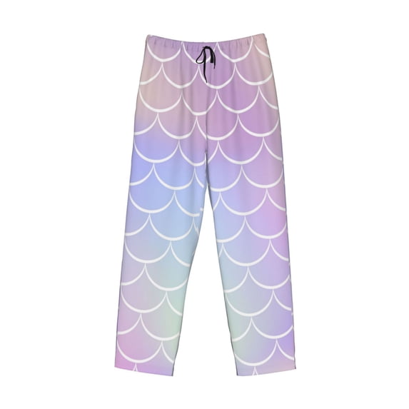 Lsque Fish Scale1 Print Men's Pajama Pants, Lounge Pant - Comfortable Home Wear,Elastic Waistband, Stylish Design-Large