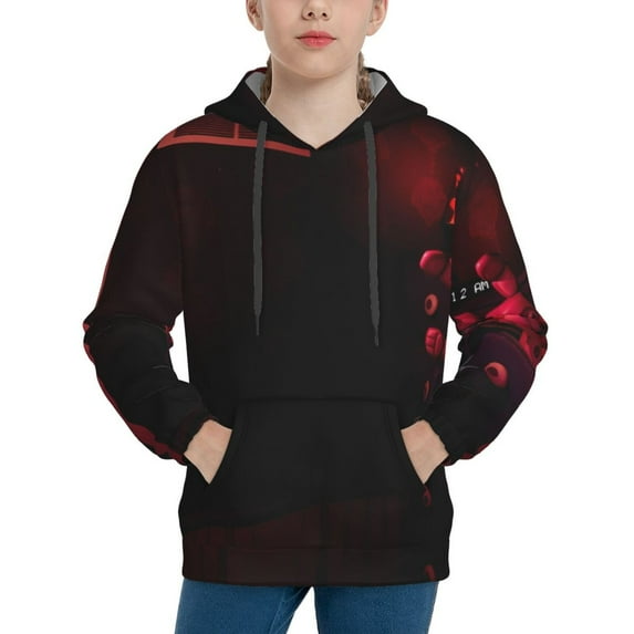 Lsque Five Nights At Freddy'S Patten Youth Hoodie Sweatshirt Pullover with Kangaroo Pocket Boys and Girls Hoodie Warm Hoodie for Kids