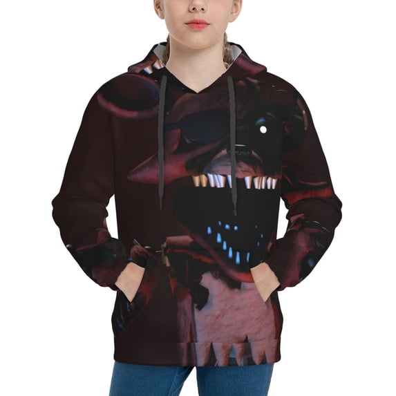 Lsque Five Nights At Freddy'S Patten Youth Hoodie Sweatshirt Pullover with Kangaroo Pocket Boys and Girls Hoodie Warm Hoodie for Kids