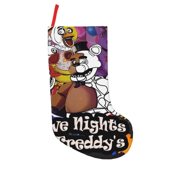 Lsque Five Nights At Freddy'S Pattern 18 Inch Christmas Stockings, Festive Holiday Stocking for Christmas Decorations Holiday Decor