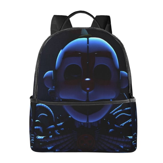 Lsque Five Nights At Freddy'S Pattern Backpack – School Travel Canvas Daypack with Ergonomic Padded Straps, Multiple Compartments & Leather Handle