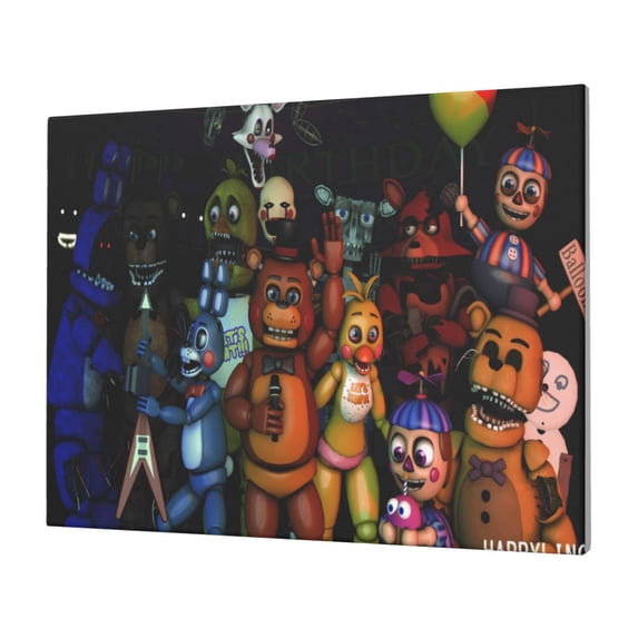 Lsque Five Nights At Freddy'S Pattern Canvas Decorative Picture – 30x40in Premium Wall Art, Modern Canvas Print for Home Decor（Horizontal）
