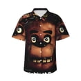 thumbnail image 1 of Lsque Five Nights At Freddy'S Pattern Hawaiian Shirt for Men Unisex Summer Beach Casual Short Sleeve Cotton Linen Button Down Shirts-Large, 1 of 6