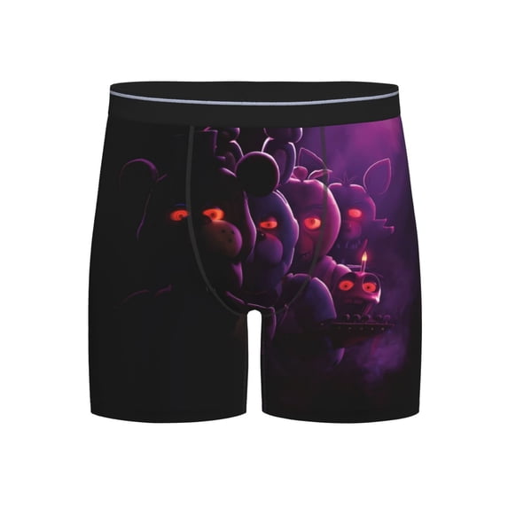 Lsque Five Nights At Freddy'S Pattern Men's Performance Stretch Underwear, Athletic Long Leg Briefs,Moisture-Wicking-Large