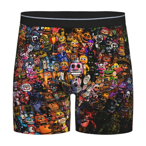 Lsque Five Nights At Freddy'S Pattern Men's Performance Stretch Underwear, Athletic Long Leg Briefs，Moisture-Wicking-Medium