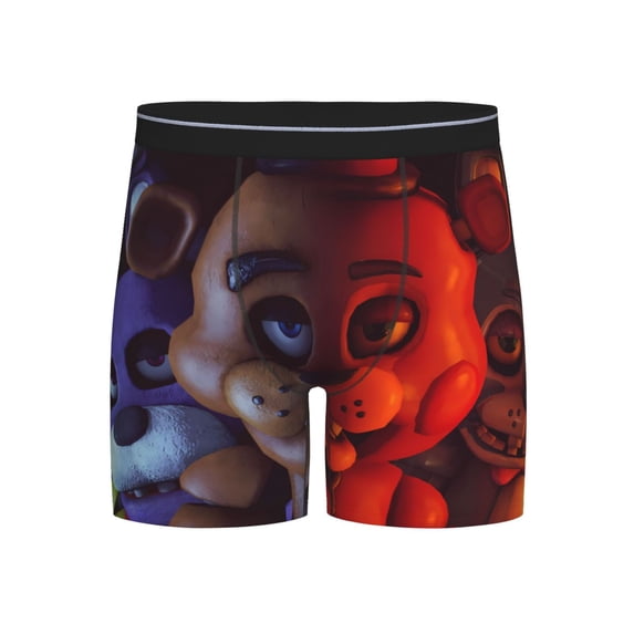 Lsque Five Nights At Freddy'S Pattern Men's Performance Stretch Underwear, Athletic Long Leg Briefs,Moisture-Wicking-X-Large