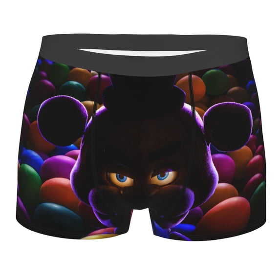 Lsque Five Nights At Freddy'S Pattern Men’s Total Support Pouch Boxer Briefs, X-Temp Cooling, Moisture-Wicking Underwear, Regular, Long-leg and Trunk-Small
