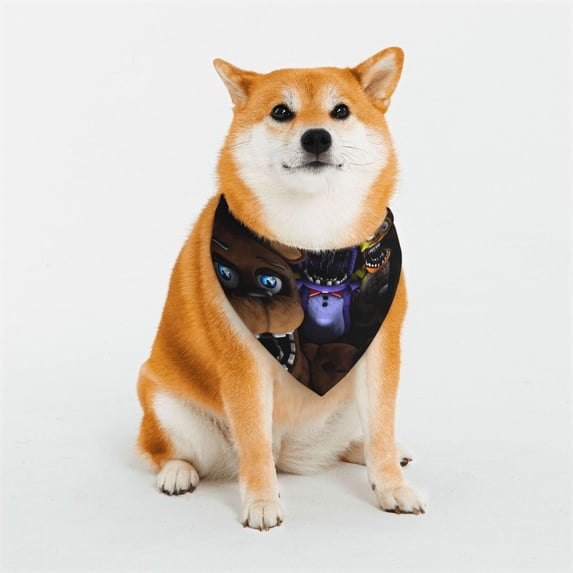 Lsque Five Nights At Freddy'S Pattern Pet Scarf Bandana - Adjustable and Comfortable,Dog Scarf Bib Kerchief Breedfor Dogs and Cats-Large