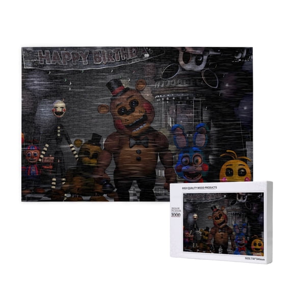 Lsque Five Nights At Freddy'S Pattern Picture Puzzle,Wooden 1000 Piece Puzzle,Personalized Jigsaw Puzzles,Family Fun Puzzle,Gift Puzzle(Horizontal style)