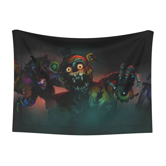 Lsque Five Nights At Freddy'S Pattern Waterproof Throw Blanket Pet Blanket for Dogs & Indoor Cats, Washable - Shaggy Plush Calming Long Faux Fur & Velvet Dog Blanket -