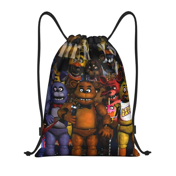 Lsque Five Nights At Freddy'S Print Drawstring Backpack Bag Sport Gym Sackpack Cinch Bags Drawstring Bags Draw String Sport Bag-