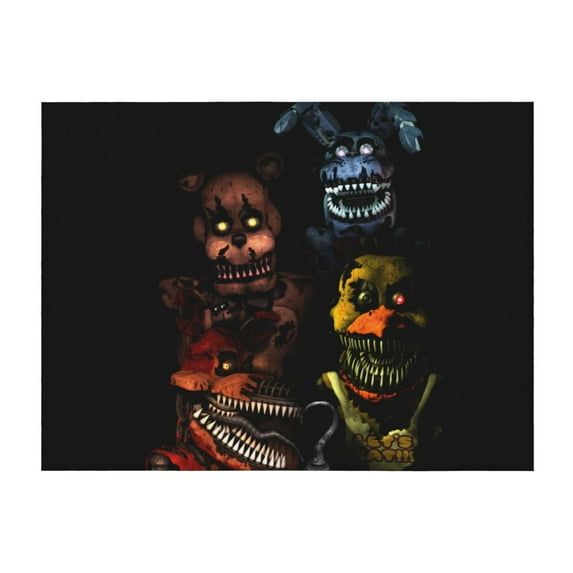 Lsque Five Nights At Freddy'S Print Flannel Throw Blanket, Ultra-soft Blanket for Bed, Couch, Car, Hypoallergenic Anti-pilling blanket-