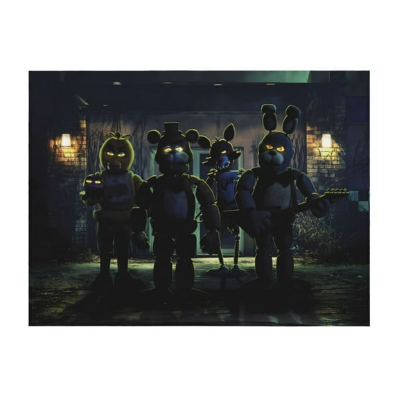 Lsque Five Nights At Freddy'S Print Flannel Throw Blanket, Ultra-soft Blanket for Bed, Couch, Car, Hypoallergenic Anti-pilling blanket-