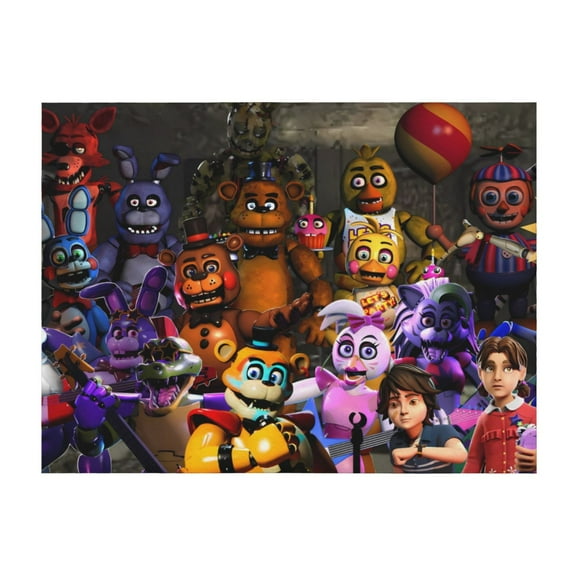 Lsque Five Nights At Freddy'S Print Flannel Throw Blanket, Ultra-soft Blanket for Bed, Couch, Car, Hypoallergenic Anti-pilling blanket-