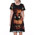 thumbnail image 1 of Lsque Five Nights At Freddy'S Print Women's Casual Dress T-Shirt Summer Short Sleeve Scoop Neck Swing Dresses, 1 of 7