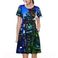 thumbnail image 1 of Lsque Five Nights At Freddy'S Print Women's Casual Dress T-Shirt Summer Short Sleeve Scoop Neck Swing Dresses, 1 of 7