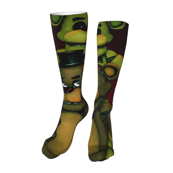 Lsque Five Nights At Freddy'S Print Women's Men's Novelty 20in Crew Socks Cotton Socks Knee High Socks for Walking,Running,Nurses,Pregnancy