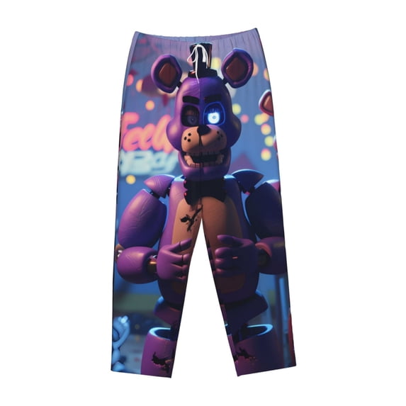 Lsque Five Nights At Freddy'S Print Women's Pajama Pants, Lounge Pant - Comfortable Home Wear,Elastic Waistband, Stylish Design-Large