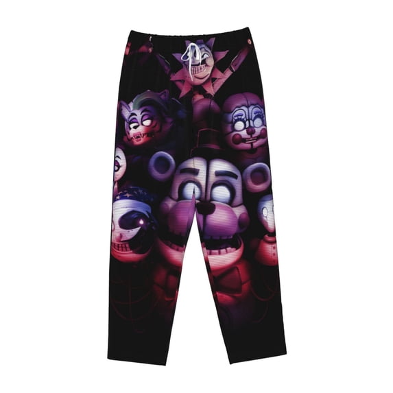 Lsque Five Nights At Freddy'S Print Women's Pajama Pants, Lounge Pant - Comfortable Home Wear,Elastic Waistband, Stylish Design-Medium