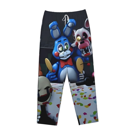 Lsque Five Nights At Freddy'S Print Women's Pajama Pants, Lounge Pant - Comfortable Home Wear,Elastic Waistband, Stylish Design-X-Large