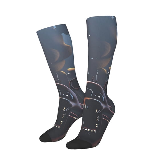 Lsque Five Nights At Freddy'S Printed Crew Socks Men's Women's LightWeight Thin Casual Calf Socks ,Knee High Socks,Cotton Socks