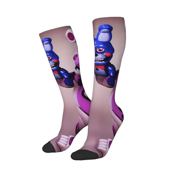 Lsque Five Nights At Freddy'S Printed Crew Socks Men's Women's LightWeight Thin Casual Calf Socks ,Knee High Socks,Cotton Socks