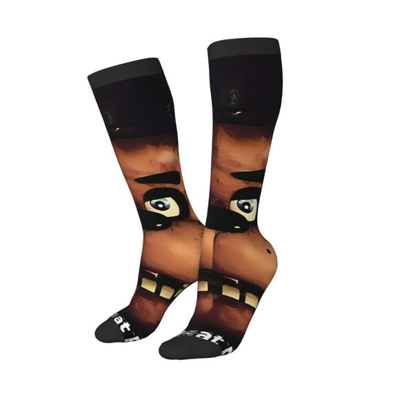 Lsque Five Nights At Freddy'S Printed Crew Socks Men's Women's LightWeight Thin Casual Calf Socks ,Knee High Socks,Cotton Socks