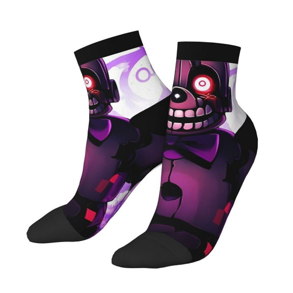 Lsque Five Nights At Freddy'S Printed Crew Socks, Moisture-Wicking Socks, Athletic Socks for Men Breathable Cushion Socks Casual Sport Socks for Running Traveling