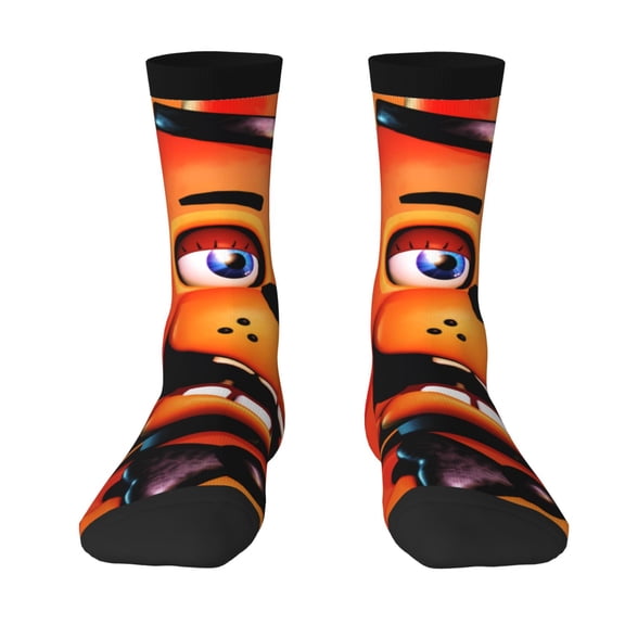 Lsque Five Nights At Freddy'S Printed Men's Crew Socks, Soft Durable Breathable Moisture-Wicking with Odor Control Cotton socks