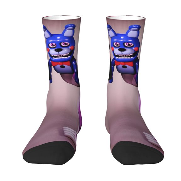 Lsque Five Nights At Freddy'S Printed Men's Crew Socks, Soft Durable Breathable Moisture-Wicking with Odor Control Cotton socks
