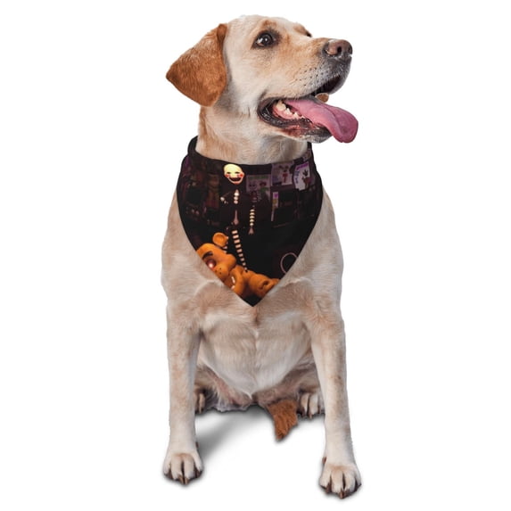 Lsque Five Nights At Freddy'S Printing Dog Bandana ,Cat Scarf Adjustable Bib Handkerchief Accessories for Dogs Cats,Pet scarf,Pet fashion