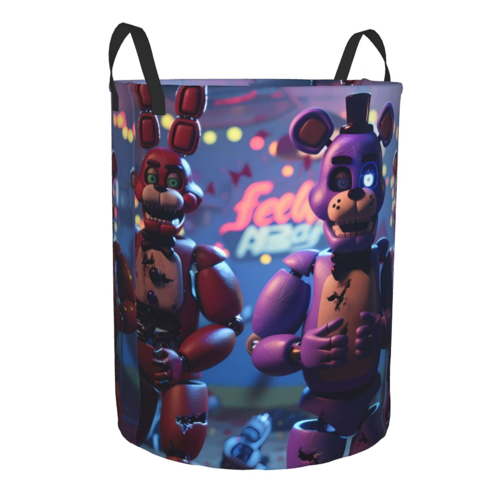 Lsque Five Nights At Freddy'S pattern Laundry Hamper Basket, Tall Woven ...