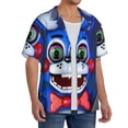 thumbnail image 1 of Lsque Five Nights At Freddy'S print Men's Cuban Collar Short Sleeve Shirt Summer Beachwear Casual Button Down Fashionable Vacation Leisure Shirt-Medium, 1 of 7