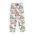thumbnail image 1 of Lsque Flamingo Flower Print Women's Pajama Pants, Lounge Pant - Comfortable Home Wear,Elastic Waistband, Stylish Design-Small, 1 of 9