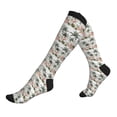 thumbnail image 1 of Lsque Flamingo Palm Trees Pattern Sport Compression Socks for Men & Women 15-20 mmHg Knee High Nurse Pregnant Running Medical and Travel Athletic, 1 of 6