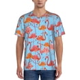 thumbnail image 1 of Lsque Flamingo Pattern Mens Polo Golf Shirts Funny Graphics Shorts Sleeve Button Shirts Baseball T-shirt-3X-Large, 1 of 7