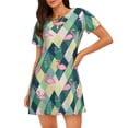 thumbnail image 1 of Lsque Flamingo Pattern Nightgowns for Women Sleep Shirts Short Sleeve Nightshirt Pullover Nightdress Soft Sleepwear Relaxed Fit Nightdress, 1 of 6