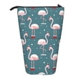 thumbnail image 1 of Lsque Flamingo Pattern Telescopic Pencil Bag Pen Holder Stationery Case, Stand-up Retractable Transformer Bag Organizer, 1 of 6