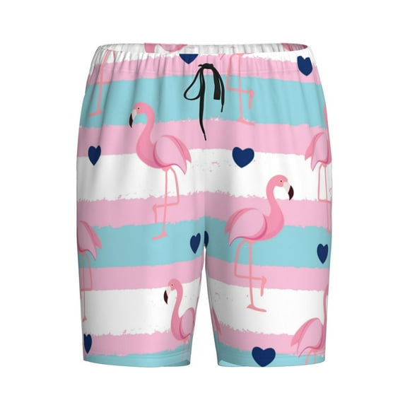 Lsque Flamingo1 Mens Sleep Pajama Shorts,Short Pajama Pants, Cotton Ultra-Soft Knit-4X-Large