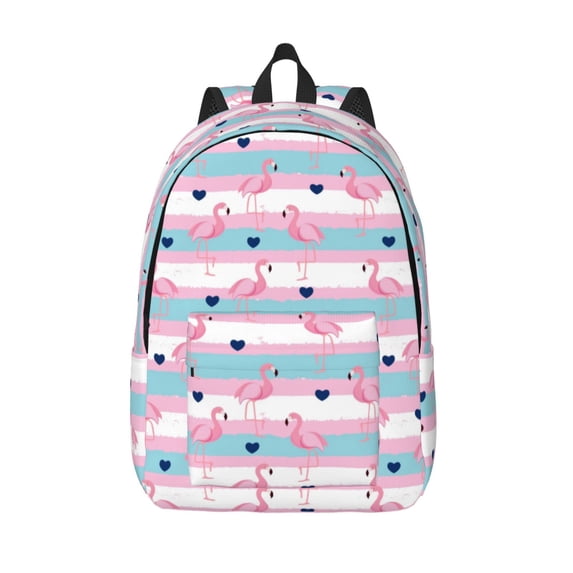 Lsque Flamingo1 Pattern Canvas Daypack, Durable Backpack, High-quality Versatile Backpack,Vintage Compact Backpack-Medium