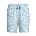 thumbnail image 1 of Lsque Floral Daisy Mens Sleep Pajama Shorts,Short Pajama Pants, Cotton Ultra-Soft Knit-Small, 1 of 9