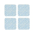 thumbnail image 1 of Lsque Floral Daisy Pattern 4" Drink Coasters Set of 4, PVC Leather Absorbent Coasters, Table Coaster Set Decorative Coffee Cup Coasters Housewarming Gift -Square, 1 of 6