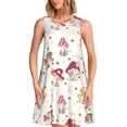 thumbnail image 1 of Lsque Floral Mushroom Pattern Summer Dresses for Women – Sleeveless T-Shirt Swing Sundress, Perfect for the Beach and Casual Days, 1 of 7