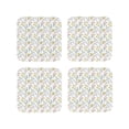 thumbnail image 1 of Lsque Floral Pattern 4" Drink Coasters Set of 4, PVC Leather Absorbent Coasters, Table Coaster Set Decorative Coffee Cup Coasters Housewarming Gift -Square, 1 of 6