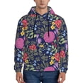 thumbnail image 1 of Lsque Floral Pattern Casual Men's Hoodie,Hooded Sweatshirt with Kangaroo Pocket,Pullover Hoodie-Medium, 1 of 7